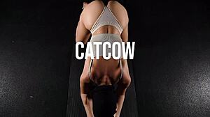 sensual yoga session in panties for edging
