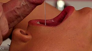Cum in mouth slowmo