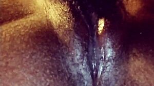 close up ebony pussy licking