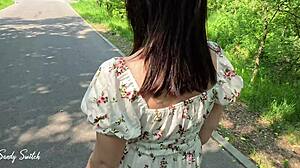 public flashing and peeing leads to hardcore sex