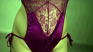 big ass indian girl masturbates in purple satin lingerie