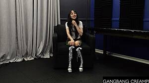 Petite 18+ Brunette Babe Ronnie Violet In Gangbang