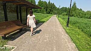 public flashing and peeing leads to hardcore sex