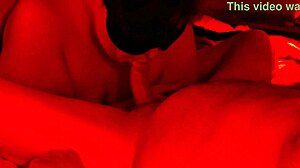 Bbw brunette worships cock in close up blowjob session with blindfold