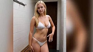 young 18 stepsister bounces her ass in changing room