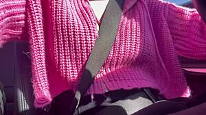 sexy car ride with artemisia love and her juicy boobs solo car fetish