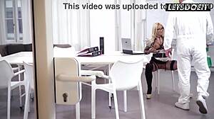 curvy blonde deepthroats thick cock