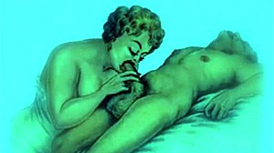 Vintage erotic art collection displayed