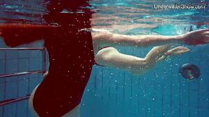 diana and simonna swim nude in the pool