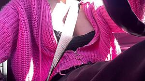 sexy car ride with artemisia love and her juicy boobs solo car fetish