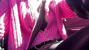 sexy car ride with artemisia love and her juicy boobs solo car fetish