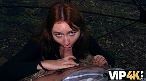 Vip4k the hunter meets redhead in the forest area