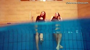 diana and simonna swim nude in the pool