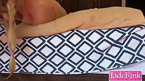 Submissive slut gives sloppiest deepthroat and facial cumshot