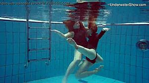 diana and simonna swim nude in the pool