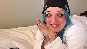 Curvy goth best friend does casting photoshoot with creampie
