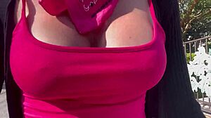 artemisia love flashes juicy big boobs in public close up