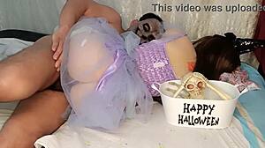 Hermanastra pays debt with anal creampie