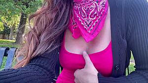 artemisia love flashes juicy big boobs in public close up