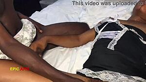 i made side guy dress like lady to fuck in husbands bed
