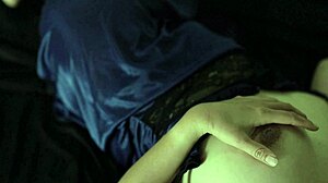 indonesian girl in satin dress masturbates while cleaning