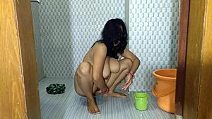 Morning In Bathroom With Stepmom And Neighbor Uncle