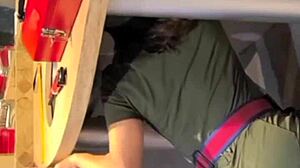 Plumber has very broken pipe in cosplay fetish costume