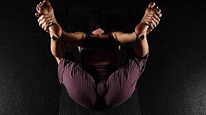 i edge my pussy slowly in yoga pose
