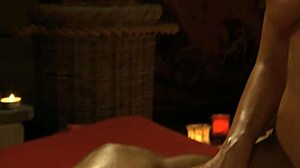 The relaxing body and cock massage