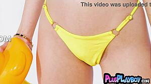 Blonde teen 18+ molly little 18+ teasing us in sexy lingerie before hot striptease