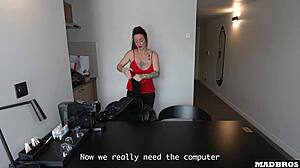 A super sexy french step mom invites us to her house to fuck with her sons friends while hes out