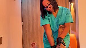 Pov sensual latina massage ends with handjob and blowjob