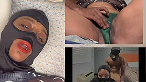 ebony girl squirts hard while watching videos