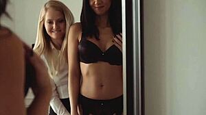 Ffm stocking tease both girls present their asses before he picks one