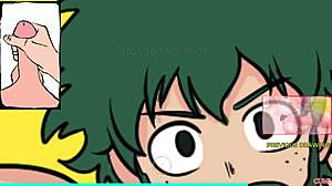 Yaoi deku jerks huge cock with joi