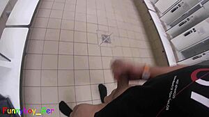 Spontaneously jerked off my thick cock while changing in the locker room of a public bathhouse