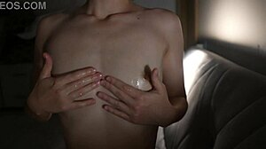 Milking Tits With Oil