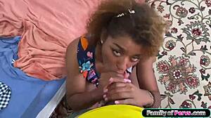 Latina Stepniece Gives Deep Blowjob Outside