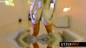 stripper slut gives crazy lap dance and blowjob