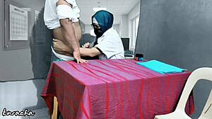 arabic doctor allowing her patient to touch