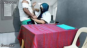 arabic doctor allowing her patient to touch