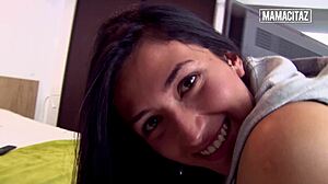 big ass latina bent over in doggy he spreads her oiled cheeks wide open