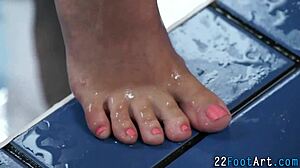 blonde hotties feet cum