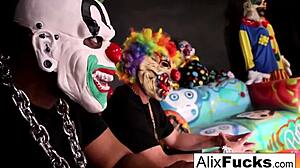 Clown Dancers Entertain Guests At Night Club