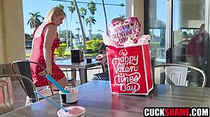 Random stranger pounds wife while cuckold hubby watches