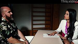 busty female owner fucks the candidate during the job interview