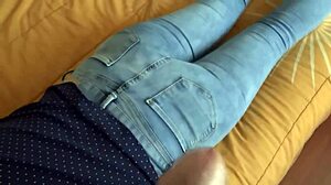 i love being bathed in cum i get two big cumshots on my ass and tits