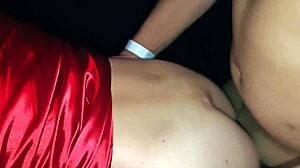 My wife enjoys strong cock in gloryhole booth pussy