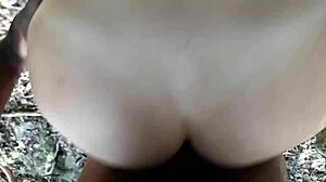 Fucking that submissive slut's pussy deep in the forest