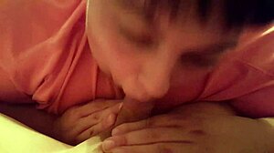 Asian getting intense blowjob from white chub guy 😏